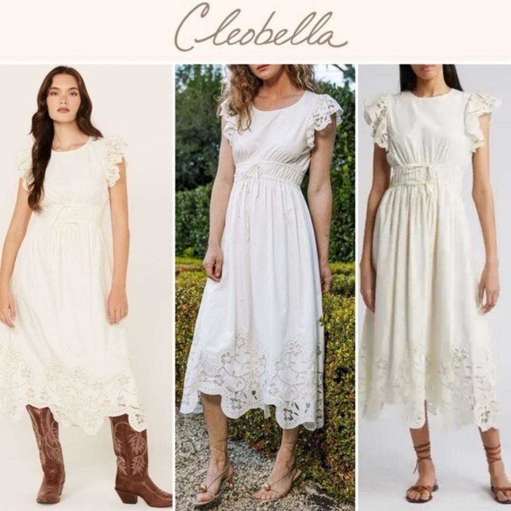 CLEOBELLA Allegra Midi Dress in Ivory sz XS NWT 288$ - Picture 1 of 16